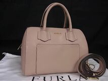 1円 ■美品■ FURLA フルラ アルバ レザー 2WAY ハンドバッグ ショルダーバッグ トートバッグ 肩掛けかばん レディース ベージュ系 AY3398_画像1