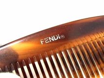 1円 FENDI フェンディ べっ甲調 くし 櫛 ヘアセット レディース ブラウン系 BJ2204_画像3