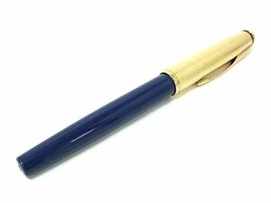 1円 ■美品■ PARKER パーカー インシグニア 11P 万年筆 筆記用具 文房具 ステーショナリー メンズ ネイビー系×ゴールド系 AZ1481