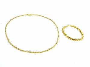 1 jpy # ultimate beautiful goods # ChristianDior Dior Vintage necklace bracele accessory 2 point set gold group BG8174