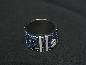 1円 ■美品■ ChristianDior ディオール トロッター リング 指輪 アクセサリー 表記サイズ 7 (約13号) ブルー系×シルバー系 FA6772