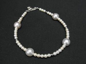 1 jpy # beautiful goods #book@ pearl Akoya pearl pearl approximately 3mm~ approximately 8mm bracele accessory lady's ivory series BL0178