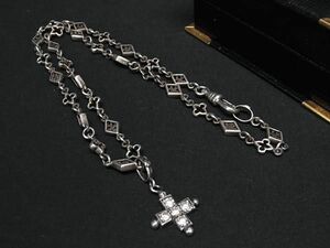 1 jpy Loree Rodkin Loree Rodkin rhinestone Cross necklace pendant accessory lady's men's silver group FA6823