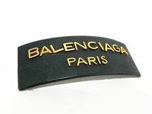 1円 BALENCIAGA バレンシアガ レザー バレッタ ヘアアクセサリー レディース ブラック系 BG7920_画像1