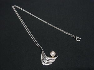 1円 ■美品■ MIKIMOTO ミキモト 本真珠 アコヤ真珠 パール 約5mm SV925 ネックレス ペンダント アクセサリー シルバー系 AW9191