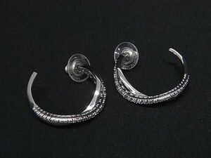 1円 ■美品■ SWAROVSKI スワロフスキー ラインストーン ピアス アクセサリー レディース シルバー系 AW9193