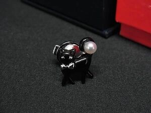 1円 ■極美品■ TASAKI タサキ 本真珠 淡水真珠 淡水パール 約4mm SV925 1つのみ ピアス アクセサリー レディース ブラック系 BK1442