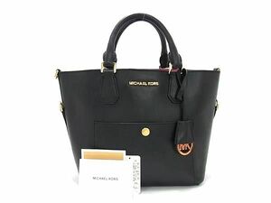 1 иен # прекрасный товар # MICHAEL KORS Michael Kors кожа ручная сумочка большая сумка женский оттенок черного AY3029