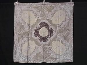 1 jpy # beautiful goods # ChristianDior Christian Dior silk 100% large size scarf stole shawl gray series × multicolor AY3266