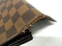 1円 LOUIS VUITTON ルイヴィトン N61725 ダミエ ポシェットポルトモネクレディ 二つ折り 長財布 ウォレット ブラウン系 FA8148_画像7