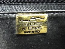 1円 ■極上■本物■美品■ LANZETTI ランゼッティ クロコダイル×ハラコ バーキン型 2WAY ハンドバッグ ショルダー ブラック系 FA7970_画像6