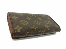 1円 LOUIS VUITTON ルイヴィトン M61730 モノグラム ポルトモネビエ トレゾール 二つ折り 財布 ウォレット ブラウン系 FA8142_画像2