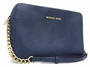 1円 MICHAEL KORS マイケルコース レザー クロスボディ ショルダーバッグ 斜め掛け レディース ネイビー系 FA7974