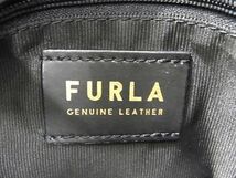 1円 ■極美品■ FURLA フルラ エッセンシャル レザー 巾着型 2WAY クロスボディ ハンドバッグ ショルダー レディース ブラック系 AX6578_画像6