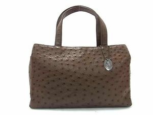 1 иен # первоклассный # подлинный товар #JRA легализация # превосходный товар # Ostrich ручная сумочка большая сумка женский оттенок коричневого AX6586