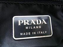 1円 PRADA プラダ テスートナイロン プラスチックハンドル ハンドバッグ トートバッグ レディース メンズ ブラック系 AX6714_画像6