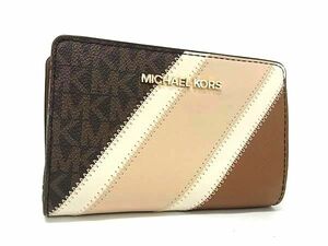 1 иен MICHAEL KORS Michael Kors PVC× кожа двойной бумажник бумажник кошелек для мелочи .. inserting карта inserting женский оттенок коричневого AX6859