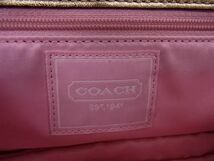 1円 ■新品同様■ COACH コーチ シグネチャー キャンバス×レザー ワンハンドル ハンドバッグ レディース ゴールド系 AY3373_画像6