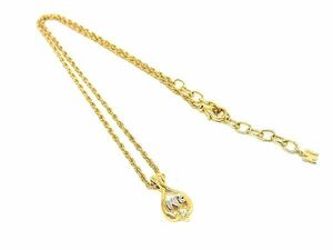 ■極美品■ NINA RICCI ニナリッチ ラインストーン ネックレス ペンダント アクセサリー レディース ゴールド系 DD1402