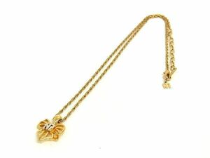 NINA RICCI ニナリッチ リボンモチーフ ネックレス ペンダント アクセサリー レディース ゴールド系 DD4376