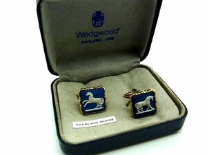 WEDGWOOD ウェッジウッド ジャスパー カフス カフスボタン アクセサリー ビジネス 紳士 メンズ ゴールド系×ブルー系 DD8819