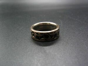 COACH Coach signature ring ring accessory approximately 12 number lady's silver group × black group DE1682