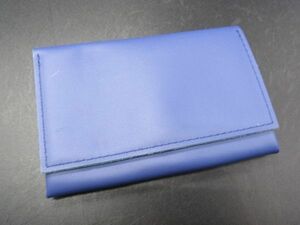 ■美品■ ISSEY MIYAKE イッセイミヤケ レザー カードケース カード入れ メンズ レディース ブルー系 DE2268