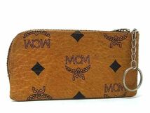 ■美品■ MCM エムシーエム モノグラム ヴィセトス柄 レザー コインケース コインパース 小銭入れ レディース ブラウン系 DD7964_画像1