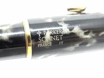 1円 ■極美品■ PARKER パーカー ソネット ペン先 18K 750 18金 万年筆 筆記用具 ステーショナリー ブラック系×ゴールド系 FA0171_画像5