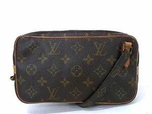 1円 LOUIS VUITTON ルイヴィトン M51828 モノグラム ポシェットマルリーバンドリエール ショルダーバッグ 斜め掛け ブラウン系 AW5166