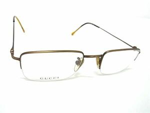 1円 ■美品■ GUCCI グッチ GG1600 8GK 50□19 135 めがね メガネ 眼鏡 メンズ レディース ブロンズ系 CD1746