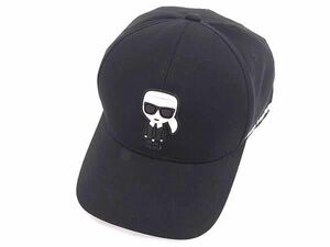 1 jpy # beautiful goods # KARL LAGERFELD Karl Rugger ferudo polyester ×e rattan Baseball cap hat declared size 1 black group AV8967