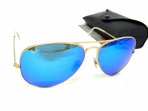 1 jpy # ultimate beautiful goods # Ray-Ban RayBan RB3025 aviator Large metal mirror lens sunglasses glasses glasses gold group AW7831