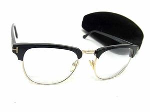 1円 ■美品■ TOM FORD トムフォード 248 05N ヘンリー 度入り メガネ 眼鏡 メンズ ブラック系×ゴールド系 AW6194