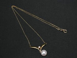 1 jpy # beautiful goods # MIKIMOTO Mikimoto book@ pearl Akoya pearl K18 18 gold diamond pearl approximately 6mm necklace accessory gold group FC3829