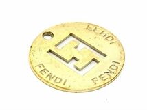 1円 FENDI フェンディ ネックレストップ ペンダントトップ アクセサリー メンズ レディース ゴールド系 BJ2347_画像1