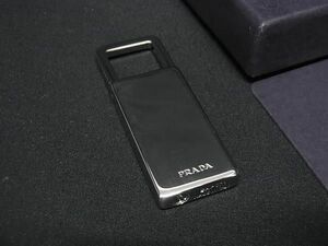 1円 ■新品同様■ PRADA プラダ カデナ パドロック キーリング キーホルダー チャーム アクセサリー シルバー系 AW5447