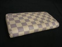 1円 ■美品■ LOUIS VUITTON ルイヴィトン N60019 ダミエアズール ジッピーウォレット ラウンドファスナー 長財布 アイボリー系 AY1627_画像2