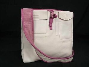1 jpy miumiu MiuMiu leather × mesh shoulder bag shoulder .. bag diagonal .. bag lady's ivory series × pink series BI2055