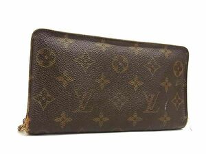 1円 LOUIS VUITTON ルイヴィトン ポルト モネ ジップ M61727 モノグラム ラウンドファスナー ウォレット 長財布 ブラウン系 AW8179