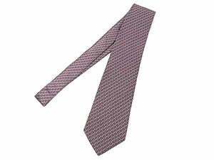 1 иен # как новый # HERMES Hermes шелк 100% галстук бизнес джентльмен мужской серый серия FD0141
