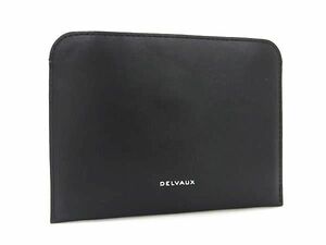 1 jpy # beautiful goods # DELVAUX Dell vo- leather pouch multi case case men's lady's black group × white group FA6038