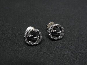 1円 GUCCI グッチ インターロッキングG SV925 ピアス アクセサリー レディース シルバー系 AW9234