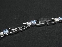 1円 ■美品■ SWAROVSKI スワロフスキー ラインストーン ブレスレット アクセサリー レディース シルバー系×ブルー系 AW9305_画像3