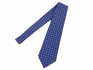 1 иен # прекрасный товар # HERMES Hermes шелк 100% общий рисунок H рисунок галстук бизнес джентльмен мужской оттенок голубого BK1387