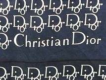 1円 ■美品■ ChristianDior クリスチャンディオール トロッター スカーフ ハンカチーフ レディース ネイビー系×ホワイト系 AZ3664_画像4