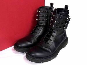 1 jpy # beautiful goods # VALENTINO GARAVANI Valentino galava-ni leather lock studs boots declared size 36 1/2 ( approximately 23.5cm) shoes AY2582