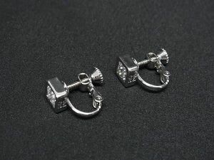 1 jpy # beautiful goods # GIVENCHYji van si. screw spring type earrings accessory lady's silver group AW9763