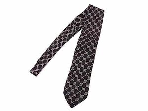 1 jpy # beautiful goods # GUCCI Gucci GG pattern necktie gentleman business men's black group × beige group BG8699