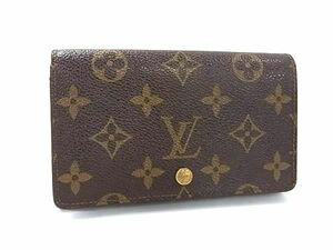 1円 LOUIS VUITTON ルイヴィトン M61730 モノグラム ポルトモネビエトレゾール 二つ折り 財布 小銭入れ ウォレット ブラウン系 AW9993